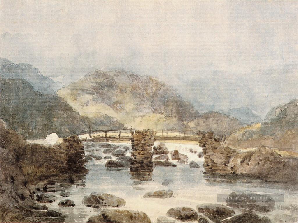 Bedd aquarelle paysage Thomas Girtin paysage ruisseaux Peintures à l'huile